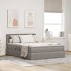 vidaXL Bett mit Stauraum und LED mit Matratze Taupe 140 x 200 cm Stoff