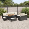 vidaXL Gartensofa-set mit Kissen 13 pcs Schwarz Poly Rattan