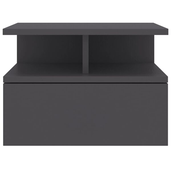 vidaXL H&auml;ngende Nachttische 2 Stk. Grau 40x31x27 cm Holzwerkstoff