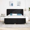 vidaXL Boxspringbett mit Matratze Dunkelgrau 90x190 cm Schwarz Stoff