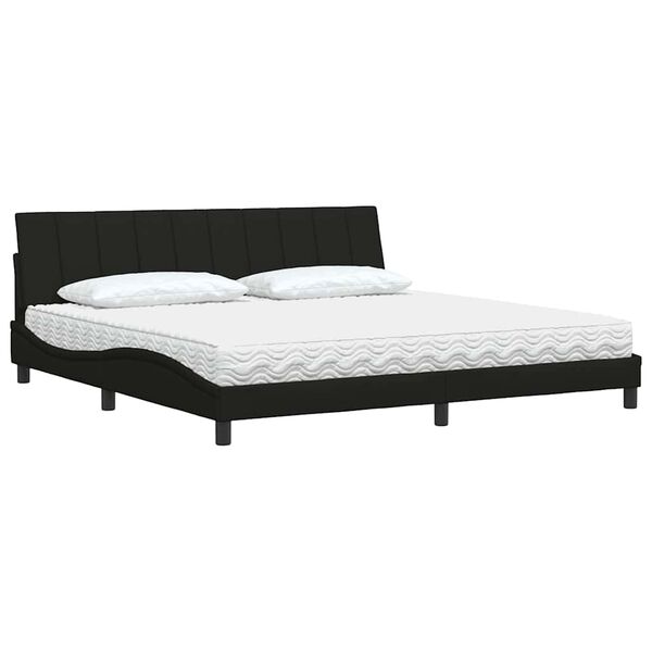 vidaXL Bett mit Matratze "Hanko" Schwarz 200x200 cm Stoff