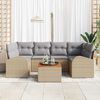 vidaXL Garten-Sofa-Set 7 pcs Beige Poly Rattan
