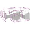 vidaXL 7-tlg. Garten-Sofagarnitur mit Kissen Schwarz Poly Rattan