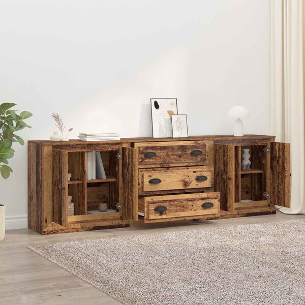 vidaXL Sideboards 3 pcs Altholz 70 x 35,5 x 67,5 cm Holzwerkstoff