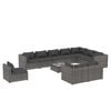vidaXL 11-tlg. Garten-Lounge-Set mit Kissen Poly Rattan Grau