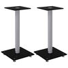 vidaXL Lautsprecher-St&auml;nder 2 Stk. Schwarz & Silbern Hartglas 1 S&auml;ule