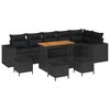 vidaXL Gartensofa-set mit Kissen 10 pcs Schwarz Poly-Rattan