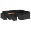 vidaXL Gartensofa-set 12 stk. Schwarz Poly-Rattan