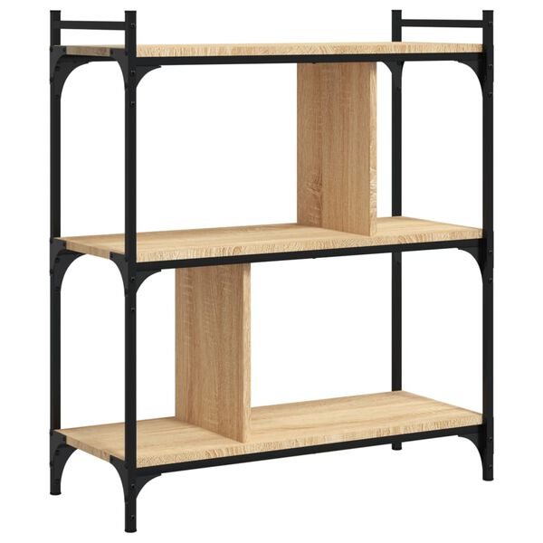 vidaXL B&uuml;cherregal 3 B&ouml;den Sonoma-Eiche 76x32x88 cm Holzwerkstoff
