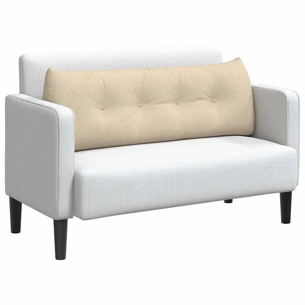 vidaXL R&uuml;cken Kissen Creme 140 x 24 x 50 cm Stoff