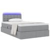 vidaXL Bett mit Stauraum und LED mit LED Hellgrau 120 x 200 cm Stoff