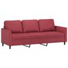 vidaXL 3-Sitzer-Sofa mit Hocker Weinrot 180 cm Kunstleder