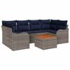 vidaXL Gartensofa-set 7 stk. Grau Poly-Rattan