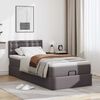 vidaXL Ottoman-Bett mit Matratzen & LEDs Grau 90x190 cm Kunstleder