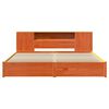 vidaXL B&uuml;cherregal Bettgestell mit Kopfteil Wachsbraun 200 x 200 cm