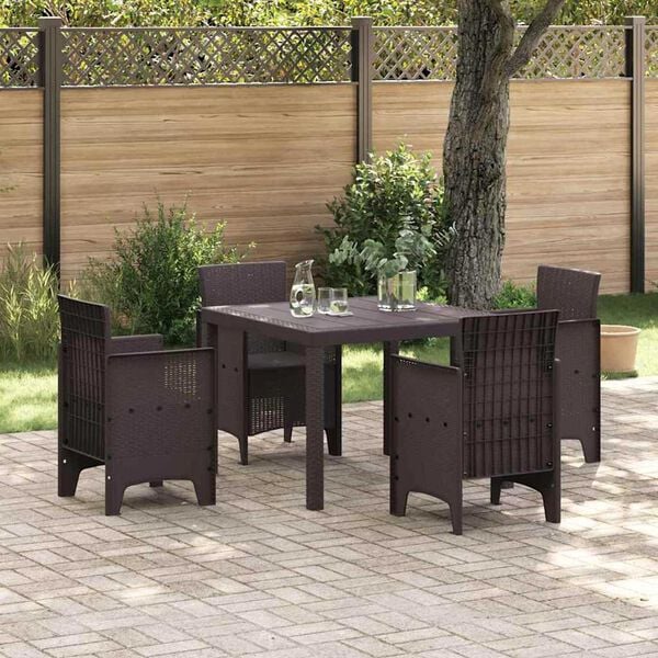 vidaXL Garten-Esstisch Braun 100 x 100 x 73 cm Poly-Rattan