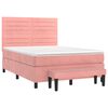 vidaXL Boxspringbett mit Matratze Rosa 140x190 cm Samt