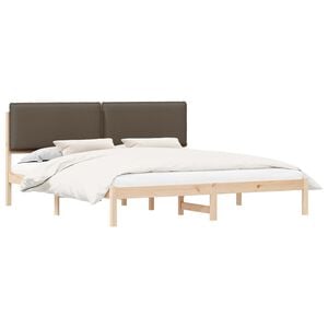 vidaXL Bettgestell mit gepolstertem Kopfteil Taupe 180 x 200 cm
