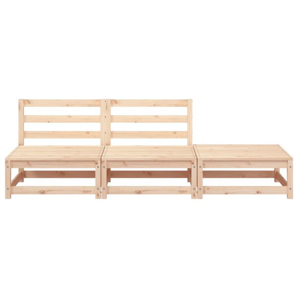 vidaXL Gartensofa ohne Armlehnen mit Fußhocker Massivholz Kiefer