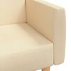 vidaXL Schlafsofa 2-Sitzer mit Fußhocker Creme Stoff