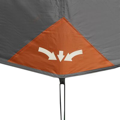 vidaXL Campingzelt 9 Personen Grau und Orange Wasserfest
