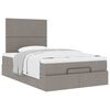 vidaXL Ottoman-Bett mit Matratze Taupe 120x190 cm Stoff