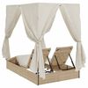 vidaXL Doppelte Sonnenliege Beige 205 x 129 x 200 cm Poly-Rattan