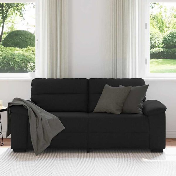 vidaXL 2-Sitzer-Sofa Schwarz 180x81x84 cm Stoff