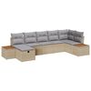 vidaXL Garten-Sofa-Set mit Kissen 7 pcs Beige Poly Rattan