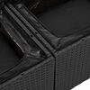 vidaXL Sofa Set mit Kissen mit Speicher 7 pcs Schwarz Poly-Rattan