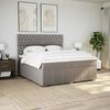 vidaXL Boxspringbett mit Matratze Taupe 200x200 cm Stoff