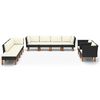 vidaXL 10-tlg. Garten-Lounge-Set Poly Rattan Eukalyptusholz Schwarz