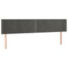vidaXL LED Kopfteil Dunkelgrau 183x16x78/88 cm Samt