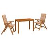 vidaXL Garden Dining Set Natur Massivholz Akazie