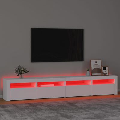 vidaXL TV-Schrank mit LED-Leuchten Weiß 240x35x40 cm