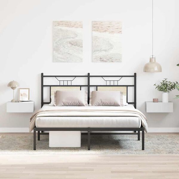 vidaXL H&auml;ngende Nachttische 2 Stk. Hochglanz-Wei&szlig; 40x30x15 cm