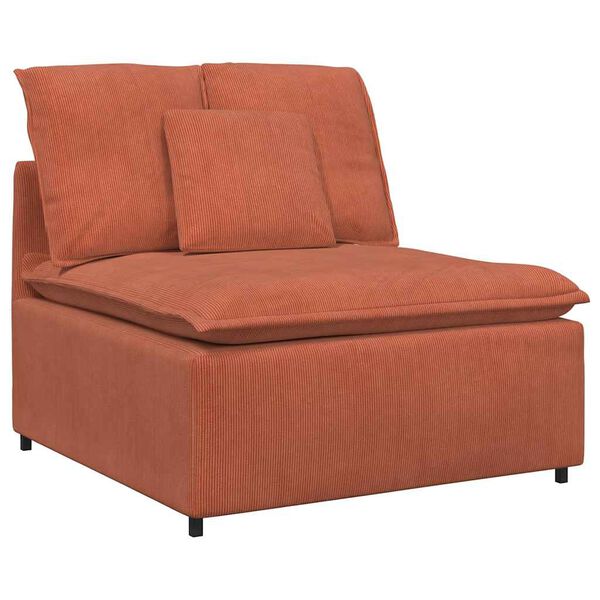 vidaXL Modulares Sofa Mittelmodul mit Kissen Rot Orange 100 cm