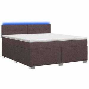 vidaXL Boxspringbett mit Matratze und LED Dunkelbraun 140 x 200 cm