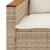 vidaXL 5-tlg. Garten-Sofagarnitur mit Kissen Beige Poly Rattan Akazie