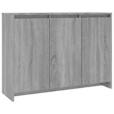 vidaXL Sideboard Sonoma-Eiche Grau 102x33x75 cm Holzwerkstoff