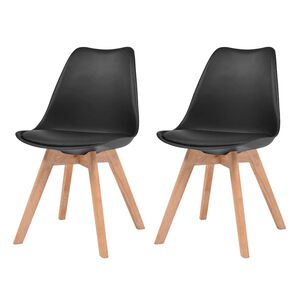 vidaXL Esszimmerst&uuml;hle 2 Stk. Schwarz Kunststoff
