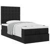 vidaXL Ottoman-Bett mit Matratze Schwarz 90x190 cm Stoff