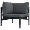 vidaXL Gartensofa-set mit Kissen 14 pcs Schwarz Stahl