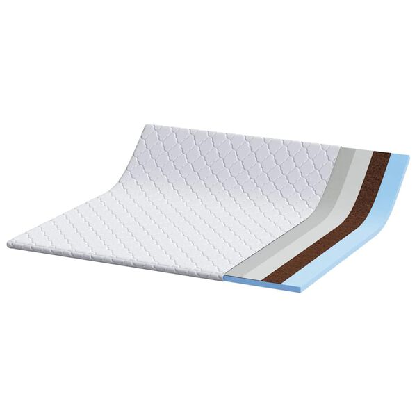 vidaXL Kokosnuss Topper Wei&szlig; 200 x 200 cm Jacquard-Stoff