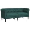 vidaXL Chesterfield-Sofa 2-Sitzer Dunkelgrün Stoff