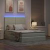 vidaXL Bett mit Stauraum und LED mit LED Hellgrau 140 x 190 cm Samt