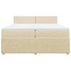 vidaXL Boxspringbett mit Matratze Creme 200x200 cm Stoff