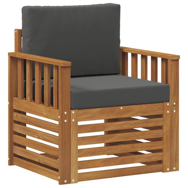 vidaXL Outdoor-Sofagarnitur Massives Akazienholz und Polyester Natur