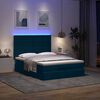 vidaXL Ottoman-Bett mit Matratzen & LEDs Dunkelblau 140x190 cm Samt