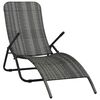 vidaXL Klappbare Sonnenliege Poly Rattan Grau